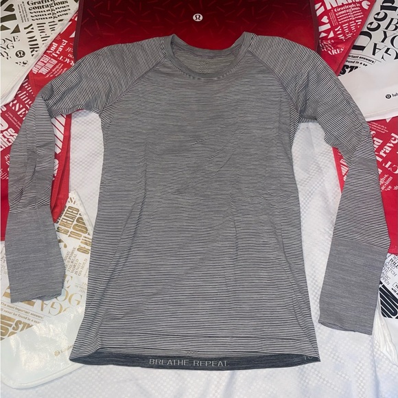 Lululemon Swiftly 2.0 Top. Long Sleeve. Wee are From Space Micro Stripe. Size 10 - Picture 2 of 11